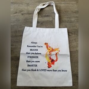2/$25 Tigger Inspirational Quote Canvas Tote Bag